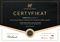 Kapitalna Firma - certyfikat